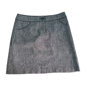 Womens Wool Blend Skirt Sz 14 Above Knee Lined Tweed By H&M Preppy Academia